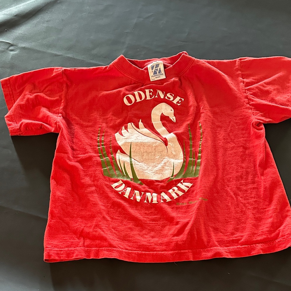 Kids Vintage Red Odense Denmark Swan T-Shirt